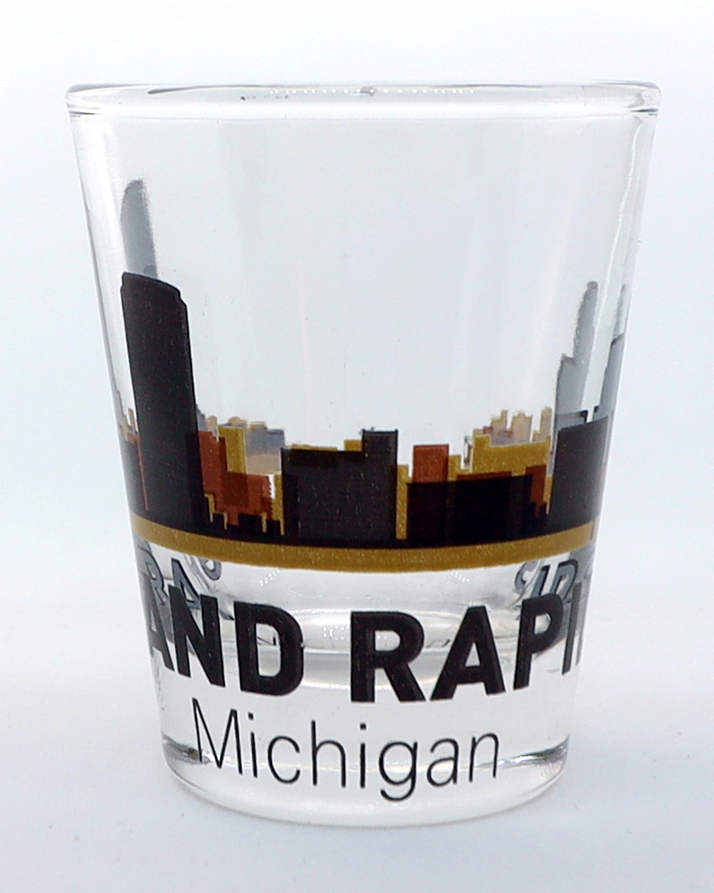 Grand Rapids Michigan Sunset Skyline Shot Glass By World By