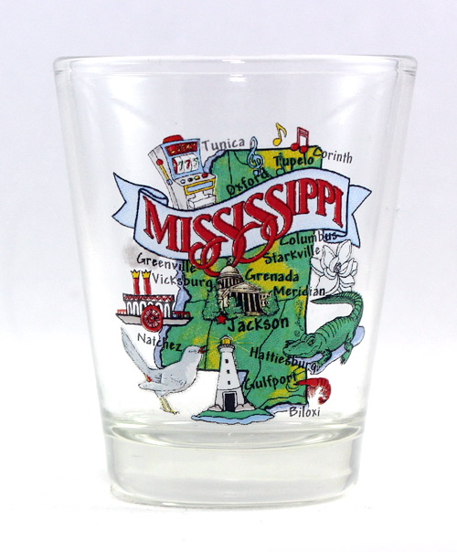 Mississippi State Map Classic Design Shot Glass World by Shotglass