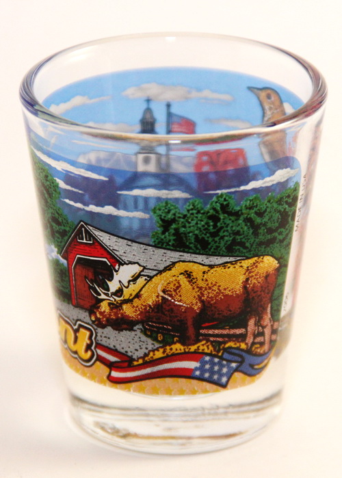 thumbnail image 2 of Vermont State Wraparound Shot Glass By World By Shotglass - Multicolor Glass 2 of 2