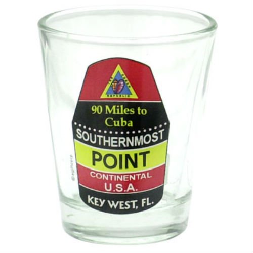 Key West Florida Southernmost Point Clear Shot Glass World by Shotglass