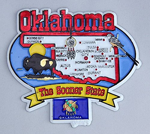 Love from Oklahoma Vintage State Magnet by Classic Magnets, Collectible Souvenirs and Gifts Made in the USA