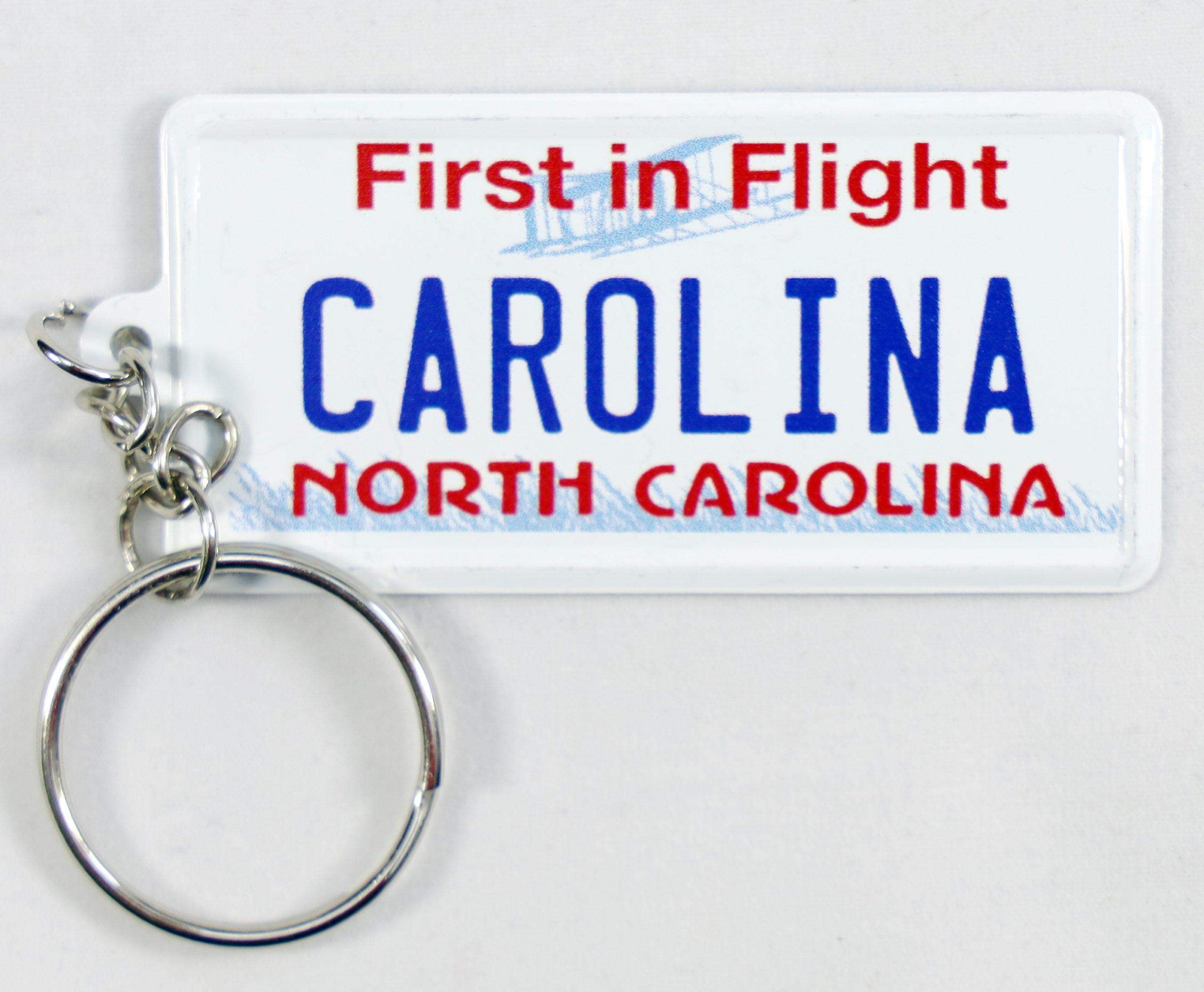 North Carolina License Plate Aluminum Ultra-Slim Souvenir Keychain 2.5/"x1.25/"