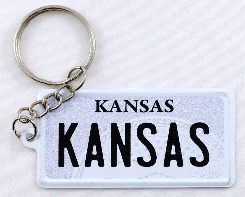 Kansas License Plate Aluminum UltraSlim Rectangular Souvenir Keychain