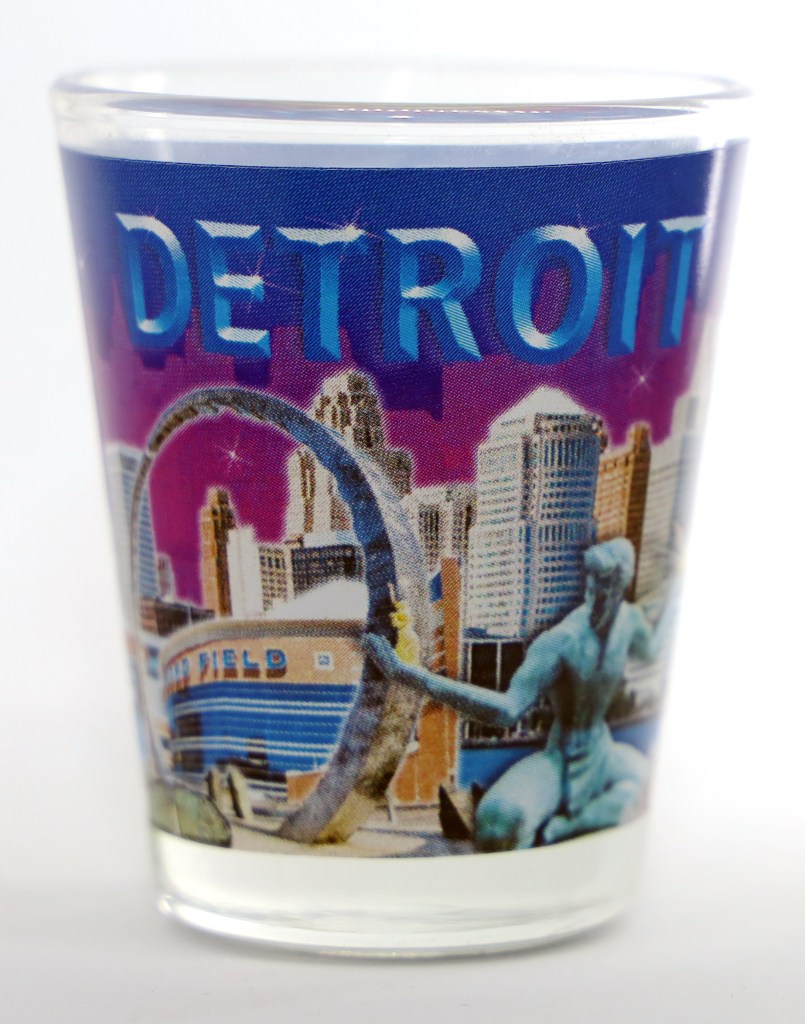 Detroit Michigan Souvenir - The Spirit Of Detroit Shot Glass, 2.25" Tall - View #14