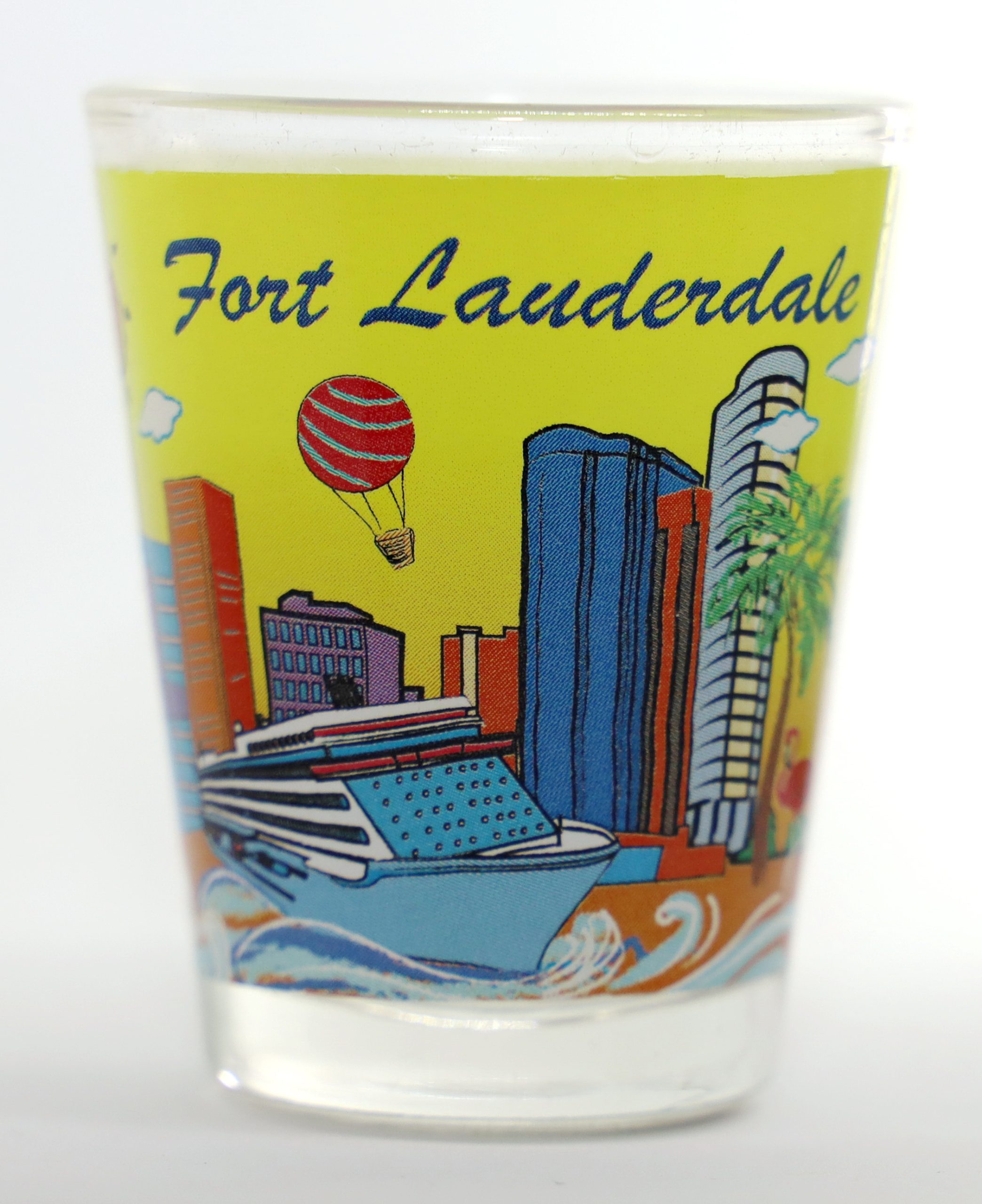 Fort Lauderdale Florida Yellow Handpainted Shot Glass World by Shotglass