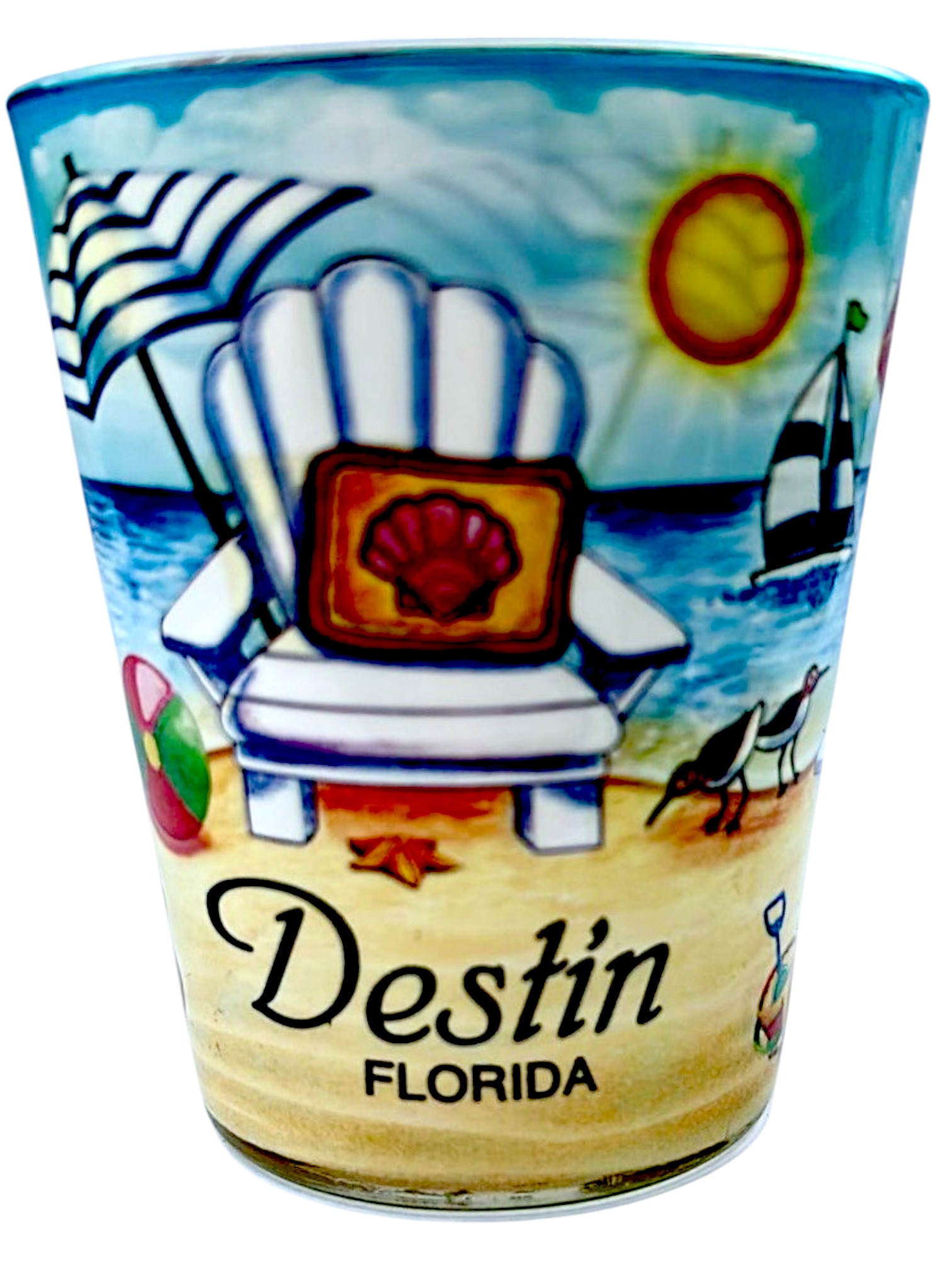 Destin Florida Souvenir Shot Glass - Beach Chair Design, Collectible Gift (2.25" Tall) - View #4