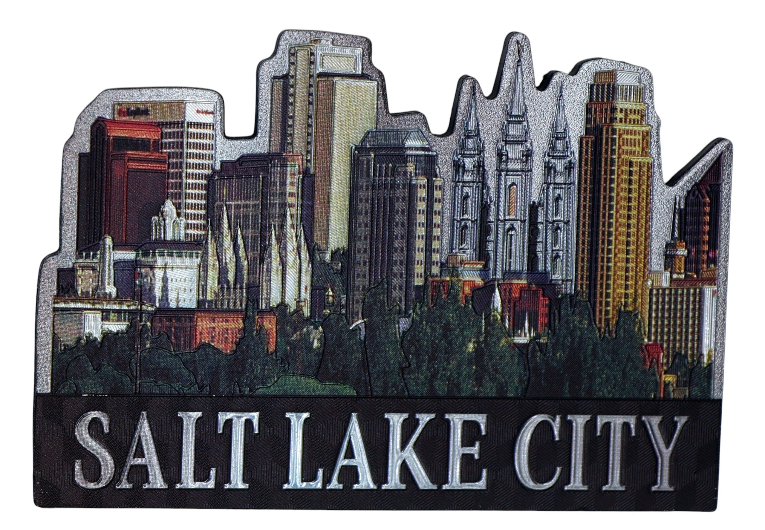 World By Shotglass Utah Targa in alluminio ultra sottile rettangolare Souvenir portachiavi 6,3 cm x 3,2 cm x 0,2 cm