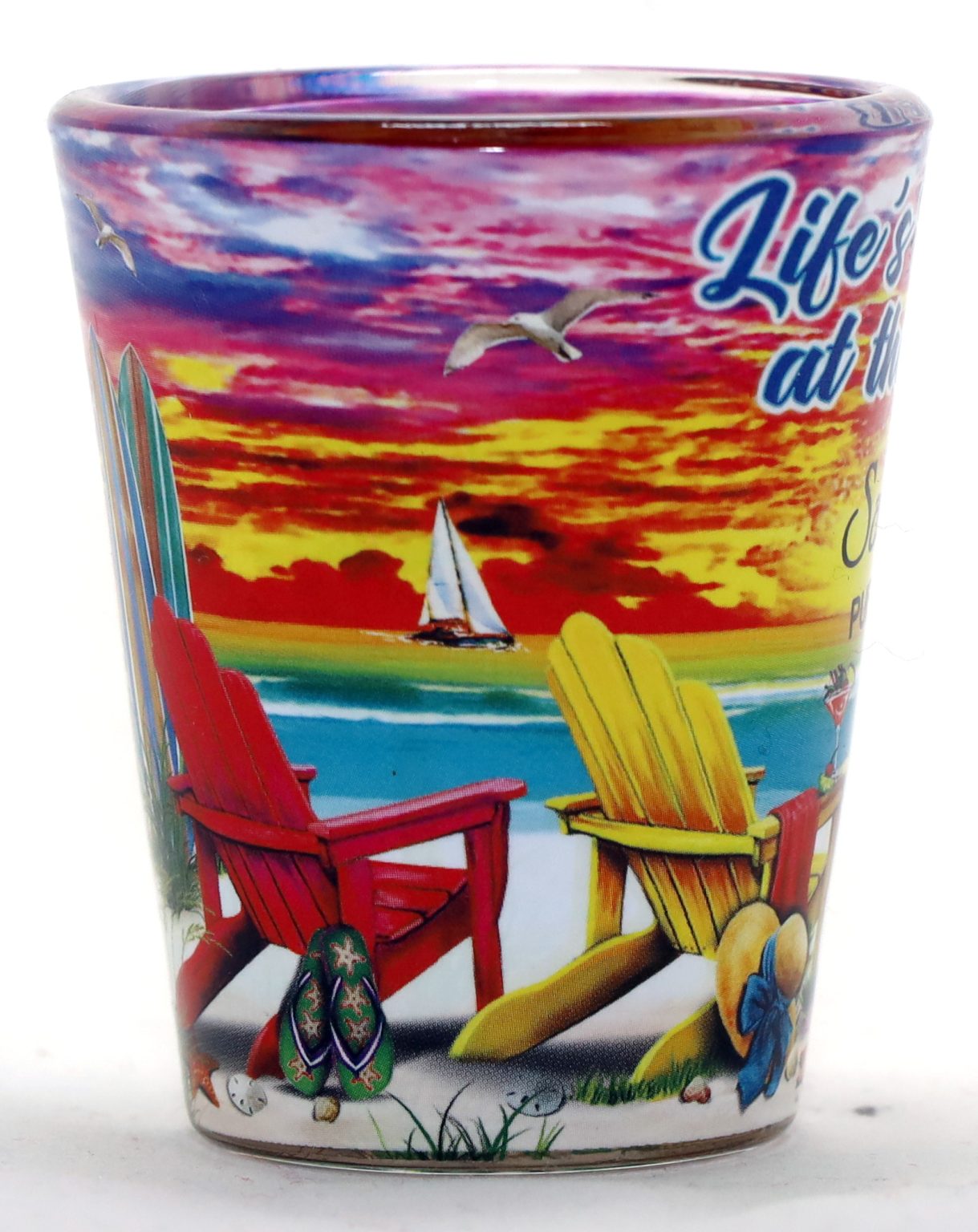 Destin Florida Souvenir Shot Glass - Beach Chair Design, Collectible Gift (2.25" Tall) - View #5
