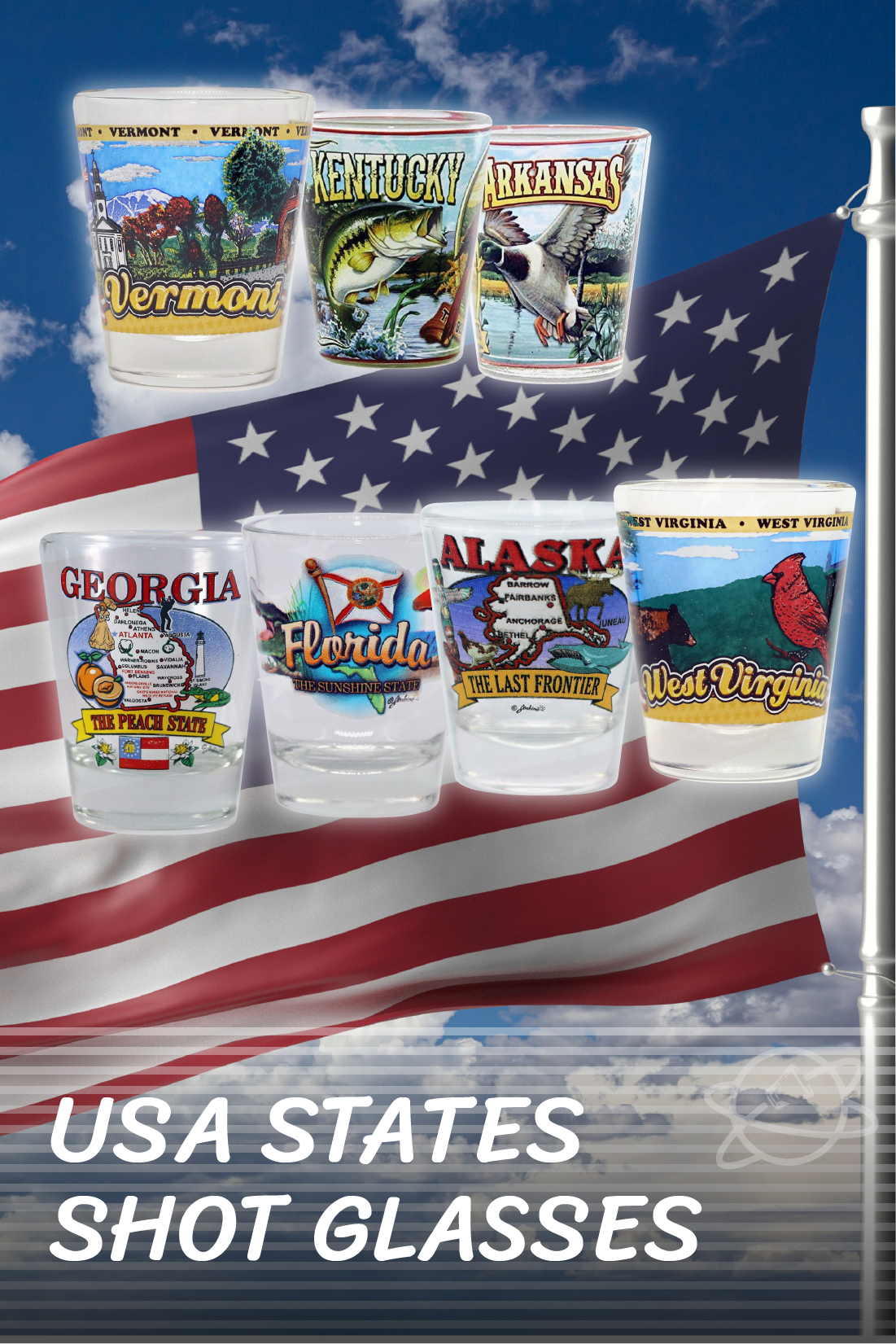 USA States Shot Glasses