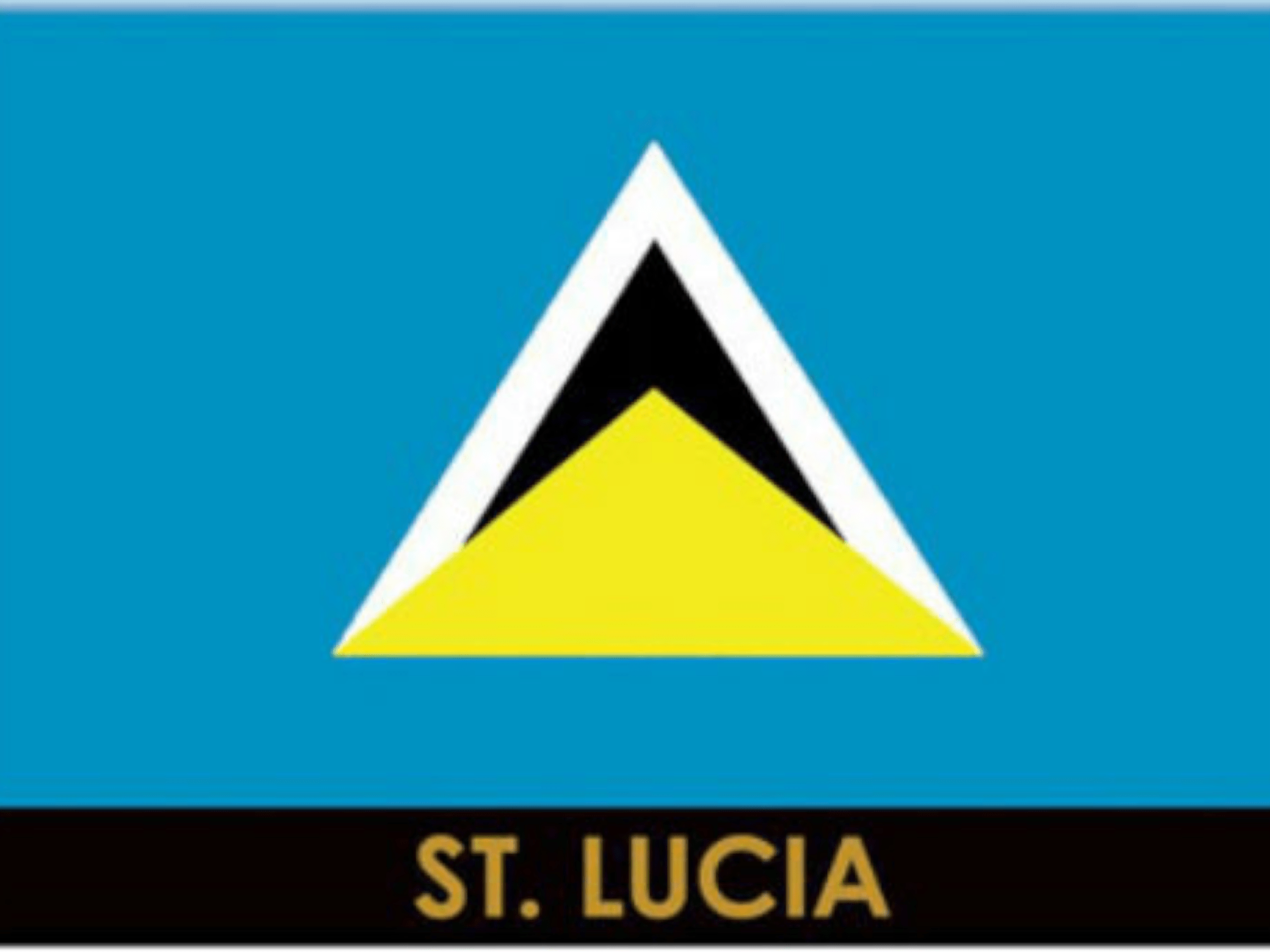 Magnete Da Frigo Collezionabile Bandiera Di Santa Lucia - Caraibi - 6,3 X 8,9 Cm - 6
